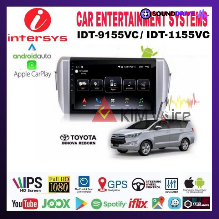 Head Unit Android Intersys 10 inch OEM Innova Reborn Soket pnp