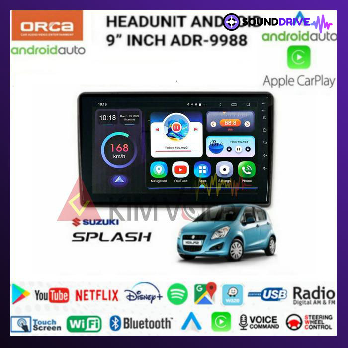 Head unit Android Orca 9 inch OEM Suzuki Splash + soket pnp