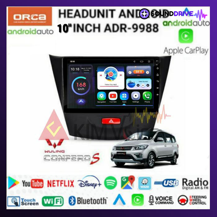 Head unit Android Orca 10 Inch OEM Wuling Confero S + soket pnp