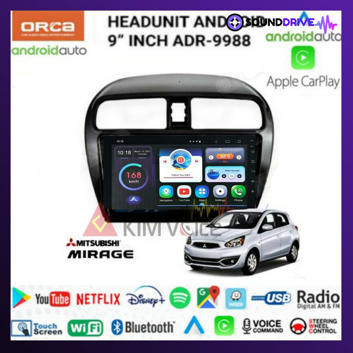 Head Unit Android Orca 9 inch OEM Mirage Soket pnp
