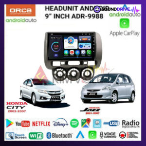 Head Unit Android Orca 9 inch OEM Honda Jazz lama 2002-2007 soket pnp