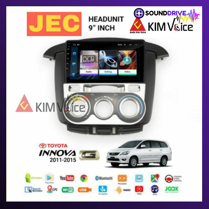 Head Unit Android OEM Innova 9" Tipe G 2011 - 2015 manual ac soket pnp