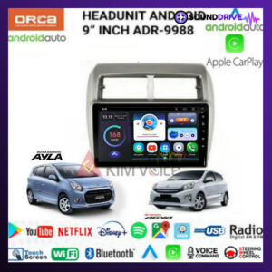 Head Unit Android Orca 9 Inch OEM Agya/Ayla soket pnp - Hitam