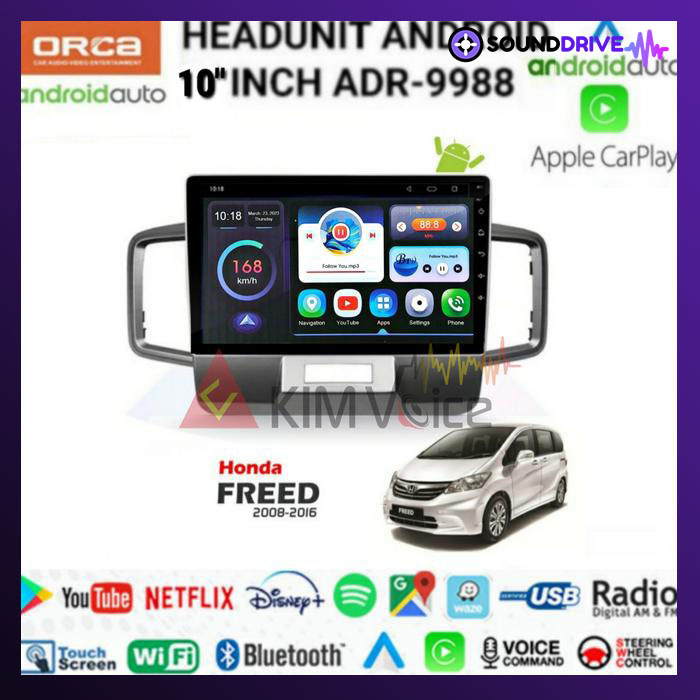 Head Unit Android Orca 10 inch OEM Honda Freed Soket pnp - Hazard Atas