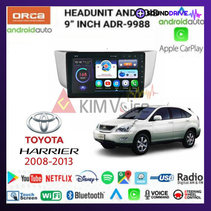 Head Unit Android orca 9 inch OEM Harrier 2003-2013