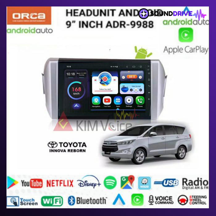 Head Unit Android Orca OEM Innova Reborn 9 inch 10 inch Soket pnp - 9 Inch